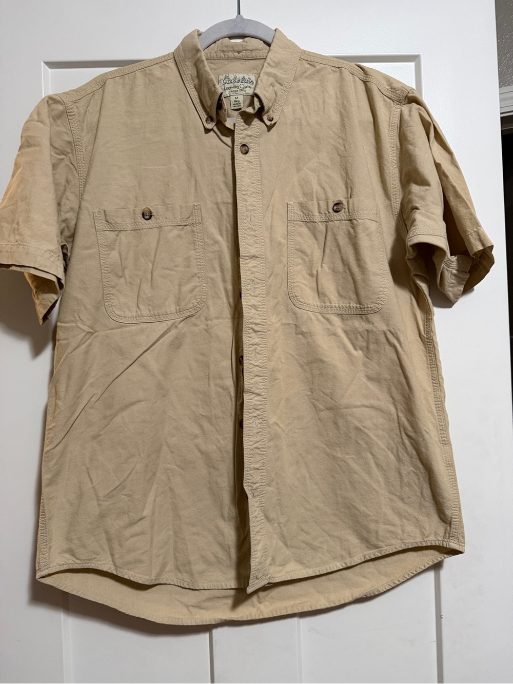 Cabela's Short Sleeve Button-Down Shirt in Tan